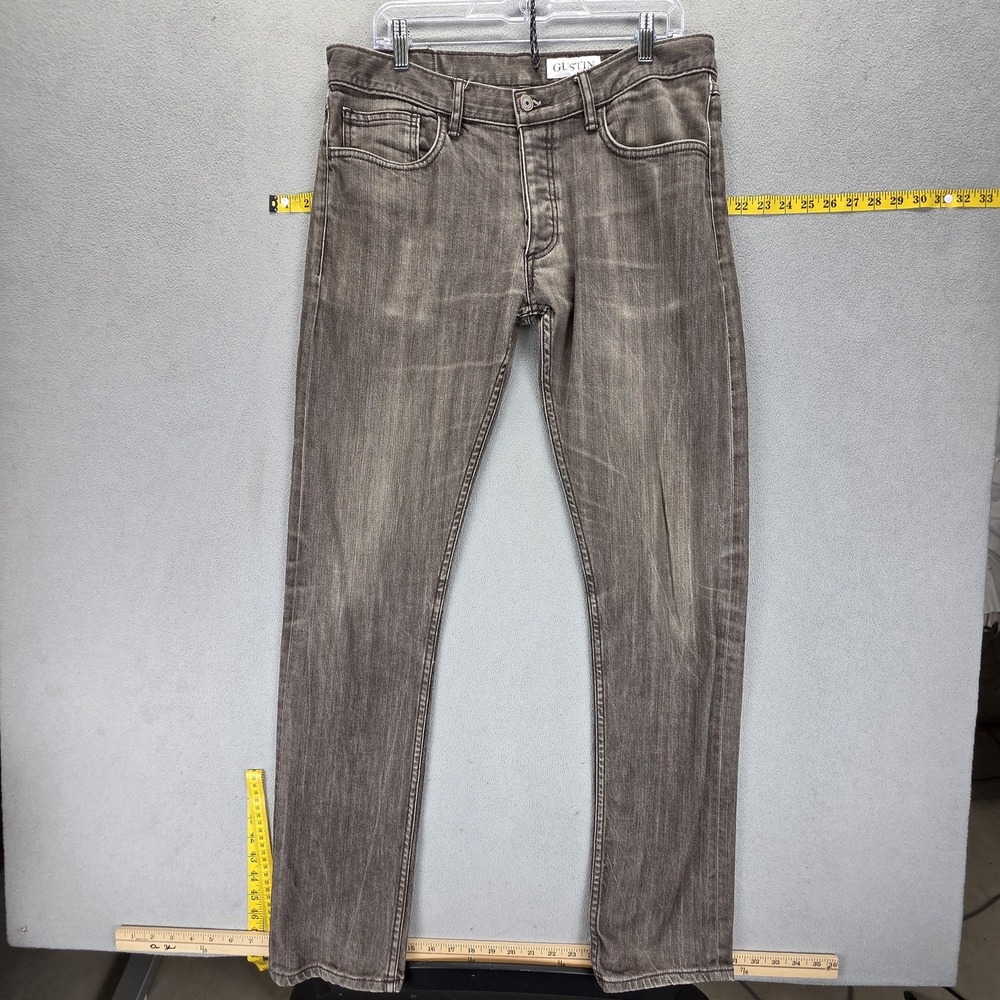 Gustin Men's Bootcut Washed Gray Jeans
